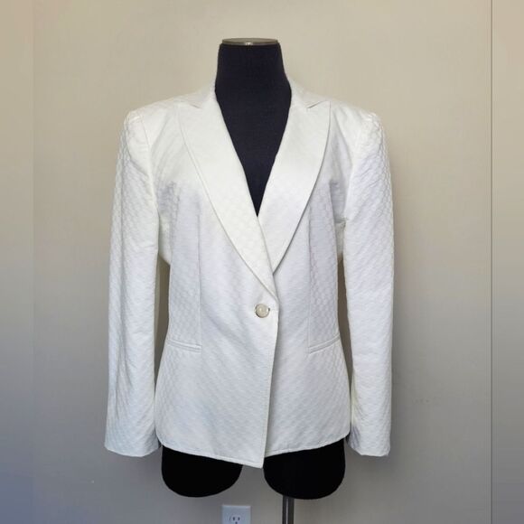 Giorgio Armani Black Label White Cotton Blazer Suit Jacket Lined Designer EU 48 - Picture 1 of 16